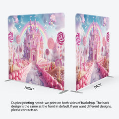 Aperturee - Aperturee Rainbow Candyland Castle Square Arch Fabric Backdrop
