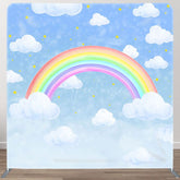 Aperturee - Aperturee Rainbow Cloud Starry Night Square Tension Backdrop