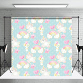Aperturee - Aperturee Rainbow Cloud Unicorn Birthday Cake Smash Backdrop