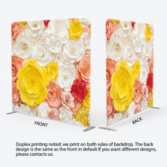 Aperturee - Aperturee Rainbow Color Paper Flowers Backdrop Cover For Decor