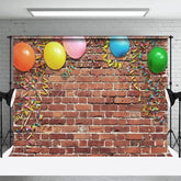 Aperturee - Aperturee Rainbow Color Ribbons Balloon Photography Backdrop
