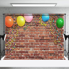 Aperturee - Aperturee Rainbow Color Ribbons Balloon Photography Backdrop