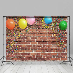 Aperturee - Aperturee Rainbow Color Ribbons Balloon Photography Backdrop