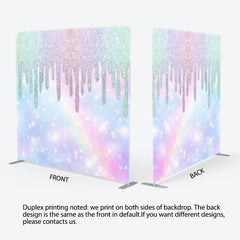 Aperturee - Aperturee Rainbow Colorful Glitter Party Pillow Cover Backdrop