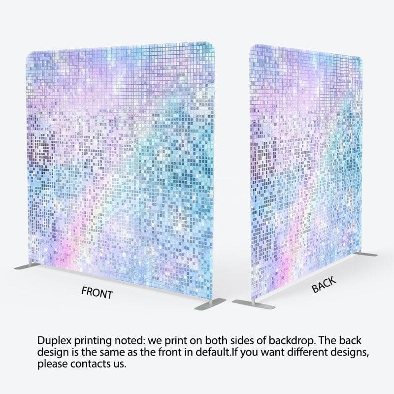 Aperturee - Aperturee Rainbow Colorful Pixel Double-Sided Square Backdrop