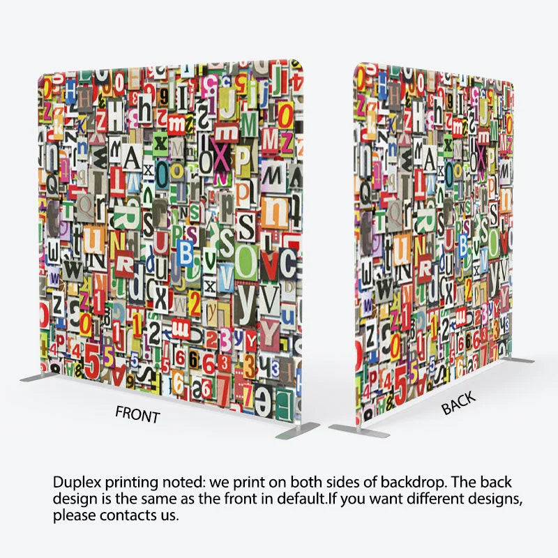Aperturee - Aperturee Rainbow Figures And Letters Backdrop For Decoration