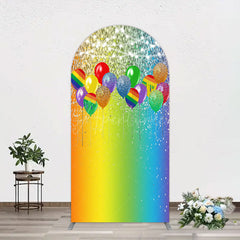 Aperturee - Aperturee Rainbow Glitter Balloons LGBT Party Arch Backdrop