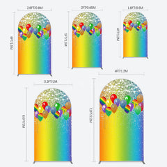 Aperturee - Aperturee Rainbow Glitter Balloons LGBT Party Arch Backdrop