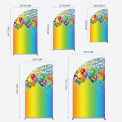 Aperturee - Aperturee Rainbow Glitter Balloons LGBT Party Half Moon Arch Backdrop