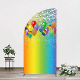 Aperturee - Aperturee Rainbow Glitter Balloons LGBT Party Half Moon Arch Backdrop