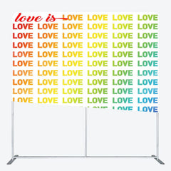 Aperturee - Aperturee Rainbow Gradient Love Is Love Pillow Cover Backdrop