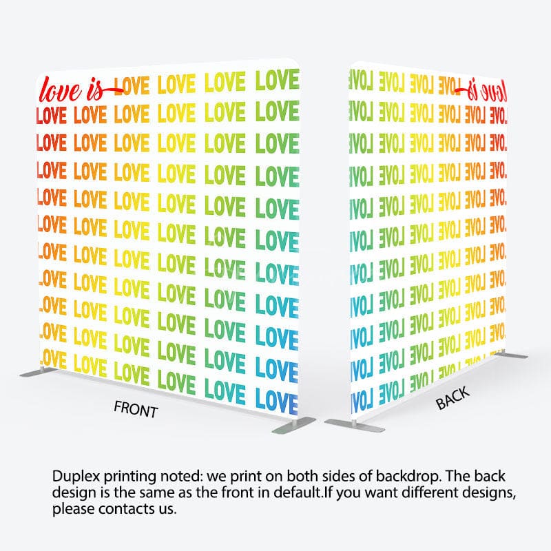 Aperturee - Aperturee Rainbow Gradient Love Is Love Pillow Cover Backdrop