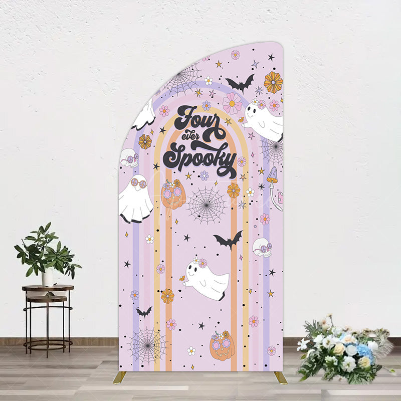 Aperturee - Aperturee Rainbow Half Moon Arch Halloween Four Ever Spooky Half Moon Arch Backdrop