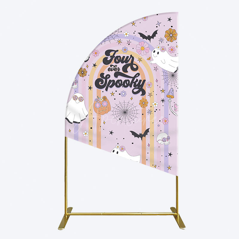 Aperturee - Aperturee Rainbow Half Moon Arch Halloween Four Ever Spooky Half Moon Arch Backdrop