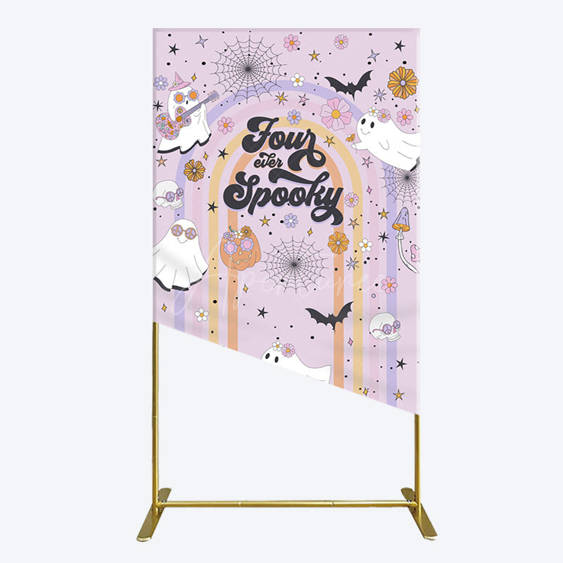 Aperturee - Aperturee Rainbow Rectangle Halloween Four Ever Spooky Rectangle Backdrop