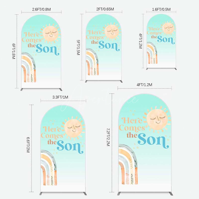 Aperturee Aperturee Rainbow Here Comes The Sun Baby Shower Arch Backdrop