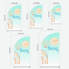 Aperturee Aperturee Rainbow Here Comes The Sun Baby Shower Half Moon Arch Backdrop