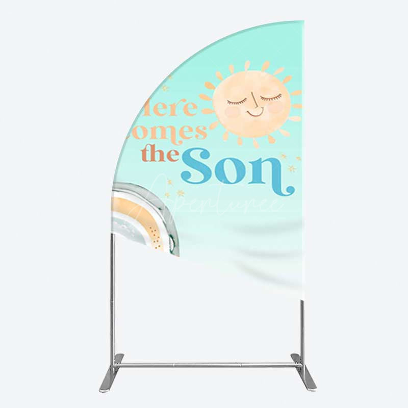Aperturee Aperturee Rainbow Here Comes The Sun Baby Shower Half Moon Arch Backdrop