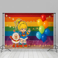 Aperturee - Aperturee Rainbow Kids Colored Balloon Cake Smash Backdrop