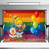 Aperturee - Aperturee Rainbow Kids Colored Balloon Cake Smash Backdrop
