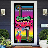 Aperturee Aperturee Rainbow Notes Disco Groovy 70s Party Door Cover