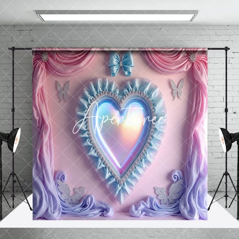 Aperturee - Aperturee Rainbow Princess Fairy Heart Mirror Room Set Backdrop
