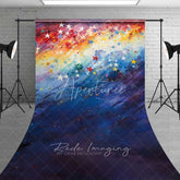 Aperturee - Aperturee Rainbow Star Texture Sweep Photo Backdrop Colorful Oil Painting Sky Background Vibrant Abstract Art Floor Prop