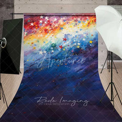 Aperturee - Aperturee Rainbow Star Texture Sweep Photo Backdrop Colorful Oil Painting Sky Background Vibrant Abstract Art Floor Prop