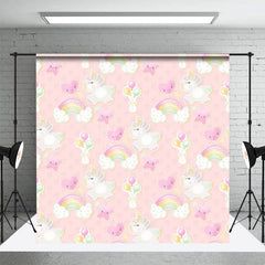 Aperturee - Aperturee Rainbow Unicorn Balloon Birthday Cake Smash Backdrop