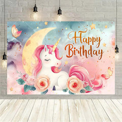 Aperturee Aperturee Rainbow Unicorn Birthday Backdrop Magical Fantasy Party Girly Photo Booth Background Decor
