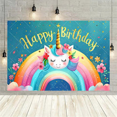 Aperturee Aperturee Rainbow Unicorn Birthday Backdrop Magical Fantasy Party Girly Photo Booth Background Decor