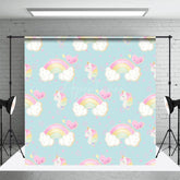 Aperturee - Aperturee Rainbow Unicorn Heart Cartoon Cake Smash Backdrop