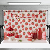 Aperturee - Aperturee Raspberry Dessert Cartoon Sweet Cake Smash Backdrop