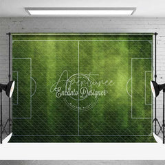 Aperturee - Aperturee Realistic Green Grass Soccer Field Backdrop Sports Theme Party Decoration Football Game Background