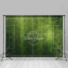 Aperturee - Aperturee Realistic Green Grass Soccer Field Backdrop Sports Theme Party Decoration Football Game Background