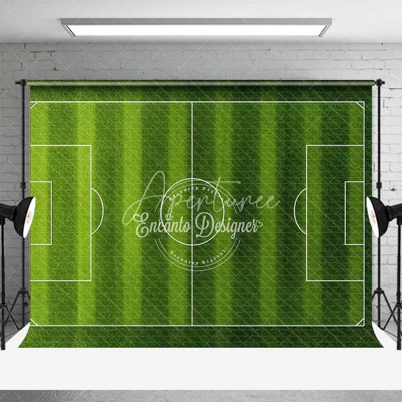 Aperturee - Aperturee Realistic Green Grass Soccer Field Backdrop Sports Theme Photography Background for Birthday Party Game Day