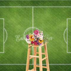 Aperturee - Aperturee Realistic Green Soccer Field Backdrop Football Sports Theme Birthday Party Photo Booth Background