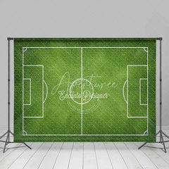 Aperturee - Aperturee Realistic Green Soccer Field Backdrop Football Sports Theme Birthday Party Photo Booth Background
