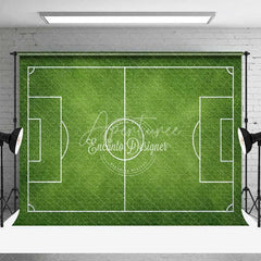 Aperturee - Aperturee Realistic Green Soccer Field Backdrop Football Sports Theme Birthday Party Photo Booth Background