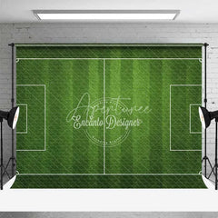 Aperturee - Aperturee Realistic Green Soccer Field Sports Game Backdrop Football Pitch Photography Background for Birthday Party