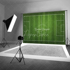 Aperturee - Aperturee Realistic Green Soccer Field Sports Game Backdrop Football Pitch Photography Background for Birthday Party