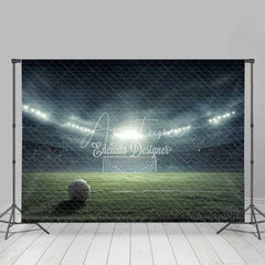 Aperturee - Aperturee Realistic Soccer Field Stadium Lights Backdrop Night Game Sports Party Photography Background