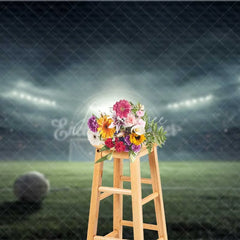 Aperturee - Aperturee Realistic Soccer Field Stadium Lights Backdrop Night Game Sports Party Photography Background