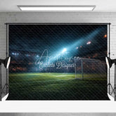 Aperturee - Aperturee Realistic Sports Soccer Field Backdrop Night Game Stadium Lights Football Party Photography Background