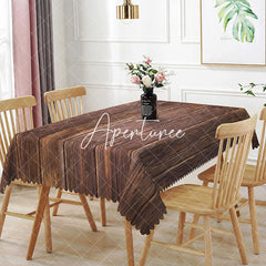 Aperturee - Aperturee Realistic Wood Grain Modern Rectangle Tablecloth