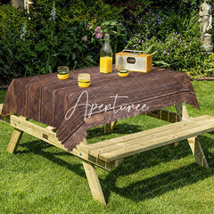 Aperturee - Aperturee Realistic Wood Grain Modern Rectangle Tablecloth
