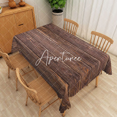 Aperturee - Aperturee Realistic Wood Grain Modern Rectangle Tablecloth