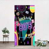 Aperturee - Aperturee Rectangle Backdrop Back to the 80s Neon Retro Cover Glow Party Graffiti Geometric Chiara Wall Background Birthday