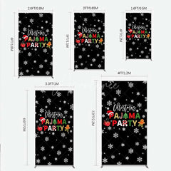 Aperturee - Aperturee Rectangle Backdrop Christmas Pajama Party Winter Gingerbread Man Cocoa Snowflake Rectangle Cover