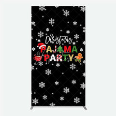 Aperturee - Aperturee Rectangle Backdrop Christmas Pajama Party Winter Gingerbread Man Cocoa Snowflake Rectangle Cover